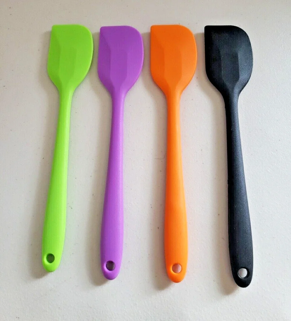 Silicone Spatula 4 pc Kitchen Baking Cooking Halloween Orange Black Green Purple